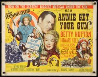 7w020 ANNIE GET YOUR GUN style A 1/2sh 1950 Betty Hutton as the greatest sharpshooter, Howard Keel