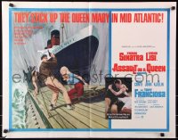 7w023 ASSAULT ON A QUEEN 1/2sh 1966 art of Frank Sinatra w/pistol & sexy Virna Lisi on submarine!