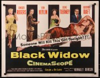 7w043 BLACK WIDOW 1/2sh 1954 Ginger Rogers, Gene Tierney, Van Heflin, George Raft, sexy art!
