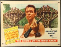 7w049 BRIDGE ON THE RIVER KWAI style A 1/2sh 1958 Holden, Alec Guinness, David Lean WWII classic!