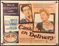 7w062 CASH ON DELIVERY style B 1/2sh 1956 Shelley Winters, Peggy Cummins, you'll rockabye w/laughter