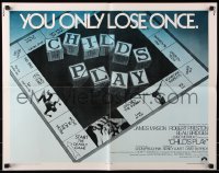 7w067 CHILD'S PLAY int'l 1/2sh 1973 directed by Sidney Lumet, cool board game image!