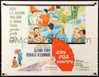 7w075 CRY FOR HAPPY 1/2sh 1960 Glenn Ford & Donald O'Connor take over a geisha house & girls too!