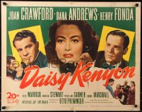 7w078 DAISY KENYON 1/2sh 1947 Joan Crawford, Henry Fonda, Dana Andrews, directed by Otto Preminger!