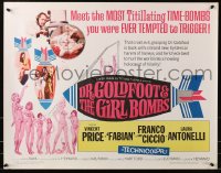 7w093 DR. GOLDFOOT & THE GIRL BOMBS 1/2sh 1966 Mario Bava, Vincent Price & sexy half-dressed babes!