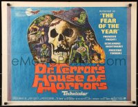 7w094 DR. TERROR'S HOUSE OF HORRORS 1/2sh 1965 Christopher Lee, cool horror montage art!