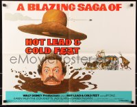 7w142 HOT LEAD & COLD FEET 1/2sh 1978 Disney, Robert Butler directed, wacky artwork of Don Knotts!