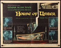 7w145 HOUSE OF USHER 1/2sh 1960 Edgar Allan Poe's tale of the ungodly & evil, art by Reynold Brown!