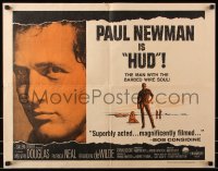 7w147 HUD 1/2sh 1963 close up of Paul Newman as the man with the barbed wire soul!
