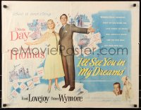 7w150 I'LL SEE YOU IN MY DREAMS 1/2sh 1952 Doris Day & Danny Thomas are Makin' Whoopee!