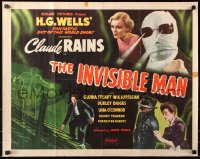 7w154 INVISIBLE MAN 1/2sh R1947 James Whale, H.G. Wells, Claude Rains, Realart, ultra-rare!