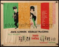 7w155 IRMA LA DOUCE 1/2sh 1963 Shirley MacLaine & Jack Lemmon, directed by Billy Wilder!