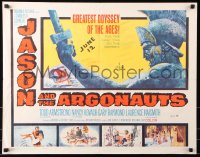 7w160 JASON & THE ARGONAUTS 1/2sh 1963 great special effects by Ray Harryhausen, art of Talos!