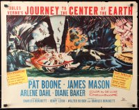 7w164 JOURNEY TO THE CENTER OF THE EARTH 1/2sh 1959 Jules Verne, great sci-fi monster artwork!