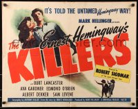 7w170 KILLERS 1/2sh 1946 Burt Lancaster & sexy Ava Gardner, from Ernest Hemingway's story, rare!