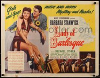 7w180 LADY OF BURLESQUE style A 1/2sh 1943 sexy Barbara Stanwyck as Gypsy Rose Lee-like stripper!