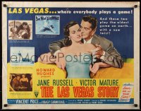 7w183 LAS VEGAS STORY style A 1/2sh 1952 art of Mature & sexy Jane Russell in Sin City, Hughes!