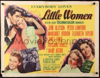 7w195 LITTLE WOMEN style B 1/2sh 1949 June Allyson, Elizabeth Taylor, Peter Lawford, Janet Leigh