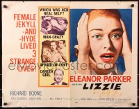 7w197 LIZZIE style B 1/2sh 1957 Eleanor Parker is a female Jekyll & Hyde, which was her real self?