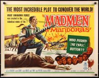 7w204 MADMEN OF MANDORAS 1/2sh 1963 the most incredible plot to conquer the world, wacky sci-fi art!