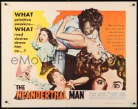 7w229 NEANDERTHAL MAN 1/2sh 1953 great wacky monster image, nothing could keep him from his woman!