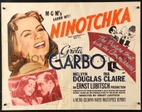 7w239 NINOTCHKA 1/2sh R1962 Greta Garbo laughs, Hirschfeld art, directed by Ernst Lubitsch!