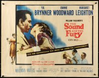 7w283 SOUND & THE FURY 1/2sh 1959 great images of Yul Brynner with hair & Joanne Woodward!