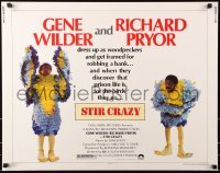 7w290 STIR CRAZY 1/2sh 1980 Gene Wilder & Richard Pryor in chicken suits, directed by Poitier!