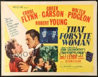 7w314 THAT FORSYTE WOMAN style A 1/2sh 1949 Errol Flynn, Greer Garson, Walter Pidgeon, Robert Young!