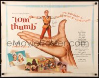7w319 TOM THUMB style B 1/2sh 1958 George Pal, great art of tiny Russ Tamblyn by Reynold Brown!
