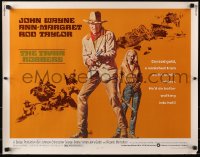 7w321 TRAIN ROBBERS 1/2sh 1973 cowboy John Wayne & Ann-Margret on horseback!