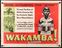 7w334 WAKAMBA style A 1/2sh 1955 colorful art, actual customs of weird & wonderful African tribe!