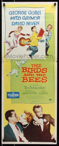 7w690 BIRDS & THE BEES insert 1956 George Gobel, Mitzi Gaynor, David Niven, Preston Sturges, Sheldon