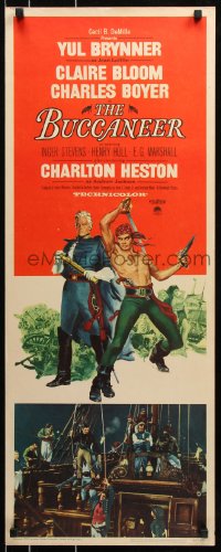 7w704 BUCCANEER insert 1958 Yul Brynner, Charlton Heston, directed by Anthony Quinn!