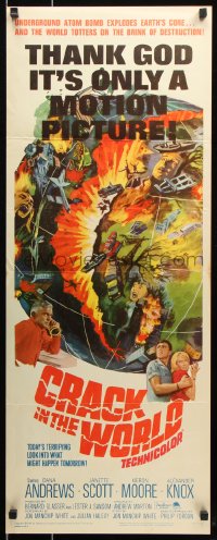 7w718 CRACK IN THE WORLD insert 1965 atom bomb explodes, thank God it's only a motion picture!