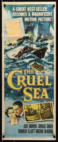 7w719 CRUEL SEA insert 1953 the higher they climb, the closer they get to terror!