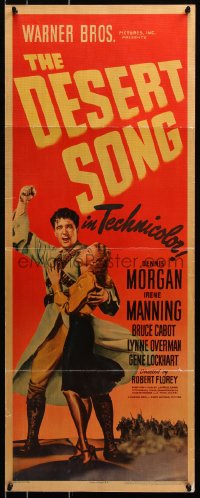 7w732 DESERT SONG insert 1944 Oscar Hammerstein II musical, Dennis Morgan & pretty Irene Manning!