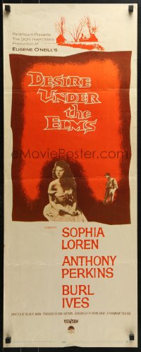 7w733 DESIRE UNDER THE ELMS insert 1958 Sophia Loren, Anthony Perkins, from Eugene O'Neill play!