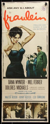 7w763 FRAULEIN insert 1958 sexy half-dressed Dana Wynter is a G.I.'s prize of war!