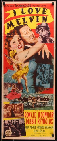 7w808 I LOVE MELVIN insert 1953 great romantic art of Donald O'Connor & Debbie Reynolds!