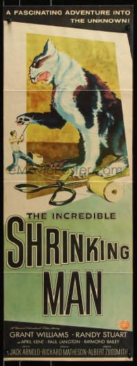 7w814 INCREDIBLE SHRINKING MAN insert 1957 Jack Arnold, classic Reynold Brown sci-fi artwork!