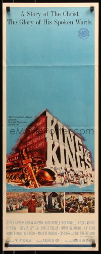 7w825 KING OF KINGS style B insert 1961 Nicholas Ray Biblical epic, Jeffrey Hunter as Jesus!