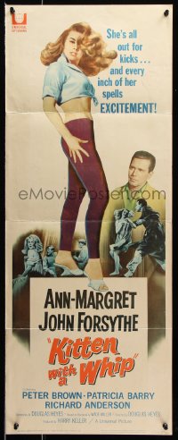7w827 KITTEN WITH A WHIP insert 1964 great full-length art of sexy bad girl Ann-Margret!