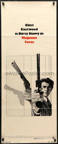 7w841 MAGNUM FORCE insert 1973 action image of Clint Eastwood as Dirty Harry pointing his huge gun!