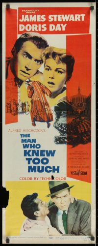7w846 MAN WHO KNEW TOO MUCH insert 1956 James Stewart & Doris Day, directed by Alfred Hitchcock!