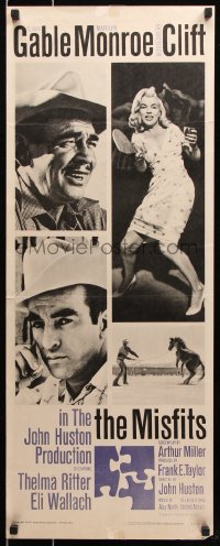 7w853 MISFITS insert 1961 Clark Gable, Montgomery Clift & ping-ponging sexy Marilyn Monroe!