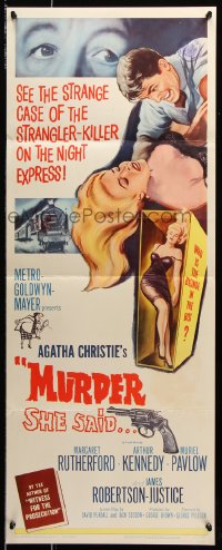 7w860 MURDER SHE SAID insert 1961 detective Margaret Rutherford follows a strangler, Agatha Christie
