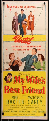 7w866 MY WIFE'S BEST FRIEND insert 1952 Macdonald Carey, Catherine McLeod & Anne Baxter!
