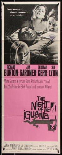 7w874 NIGHT OF THE IGUANA insert 1964 Richard Burton, Ava Gardner, Sue Lyon, Deborah Kerr!
