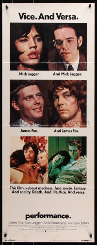 7w892 PERFORMANCE insert 1970 directed by Nicolas Roeg, Mick Jagger & James Fox trading roles!
